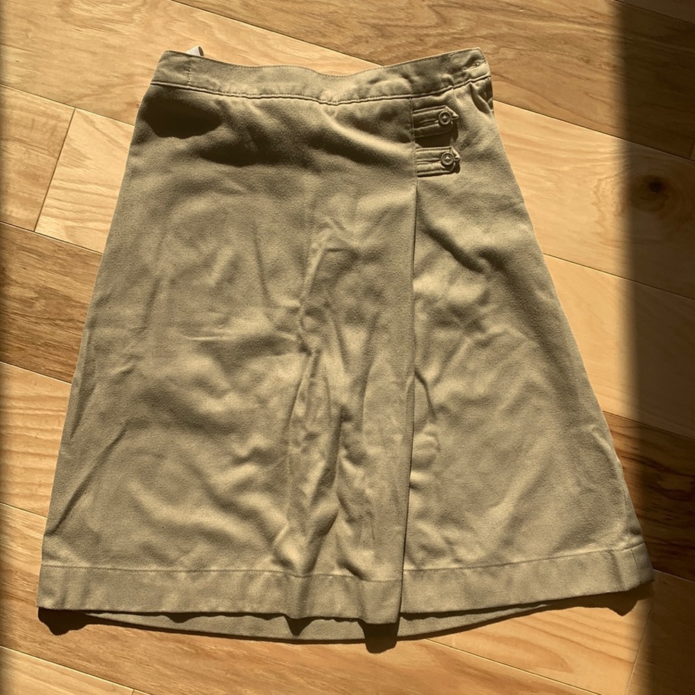 Lands End | Khaki Skirt | Below Knee